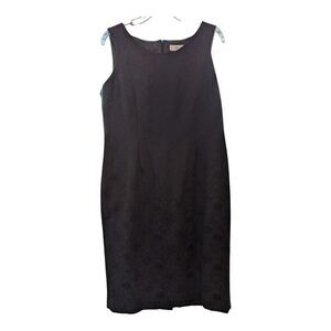 Jones Studio Womens Dress Size 10 Black Floral Lined Sleeveless Back Zip